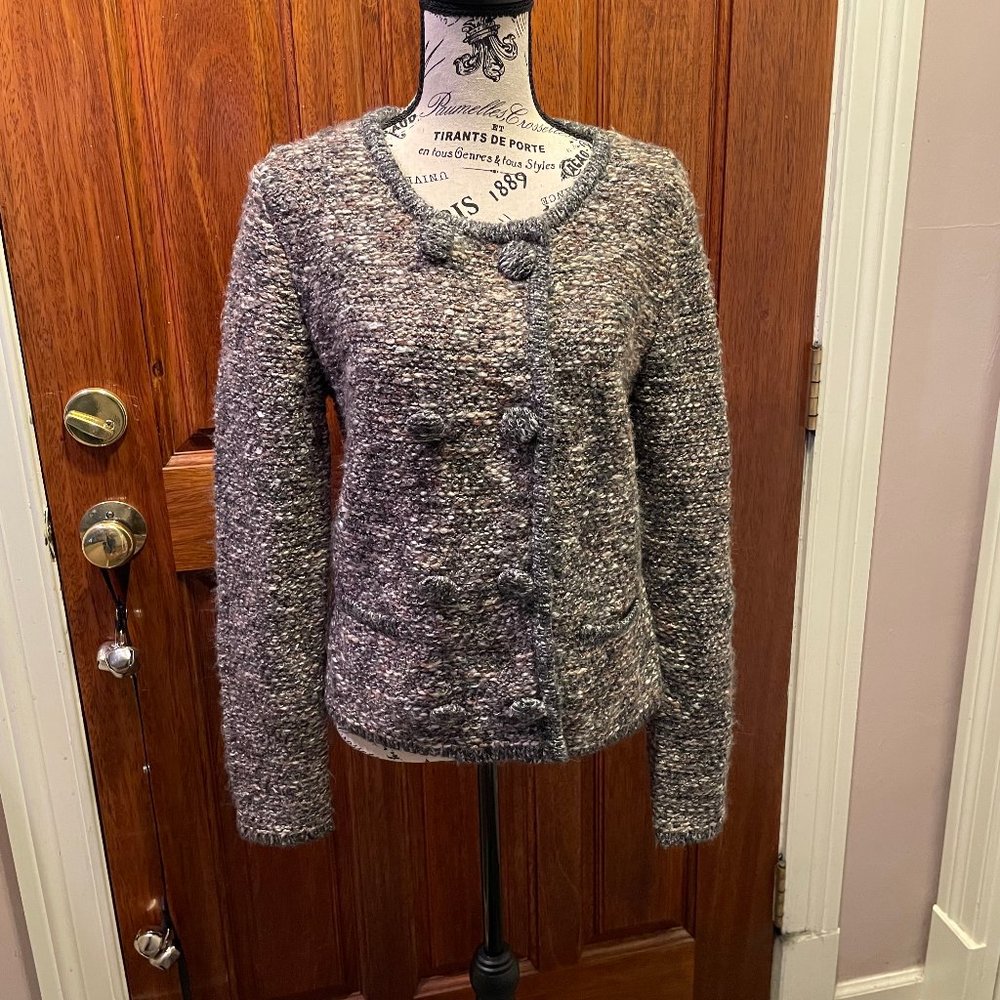 Cabi Ritz boucle double-breasted cardigan blazer jacket - size medium